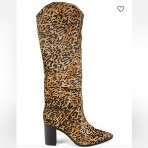 Maryana Leopard Print Leather Knee-High Boots